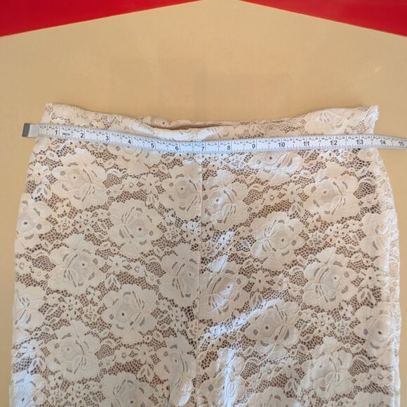 JOYFOLIE Abril Lace Wide Flare Pants in Cream MEDIUM NWOT - Picture 9 of 10